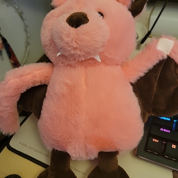 Cuddly 11 inch Plush Pink Bat Stuffed Animal Halloween Stuffed Plush Toy Plush - Picture 5 of 7